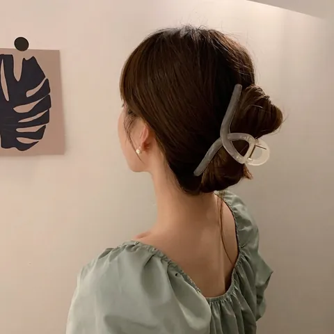 Koreaanse Minimalistische Grote Gelei Haarklem Curve Kruis Haargrijper Voor Vrouwen Elegante Knot Haarstyling Accessoires