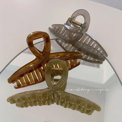 Koreaanse Minimalistische Grote Gelei Haarklem Curve Kruis Haargrijper Voor Vrouwen Elegante Knot Haarstyling Accessoires