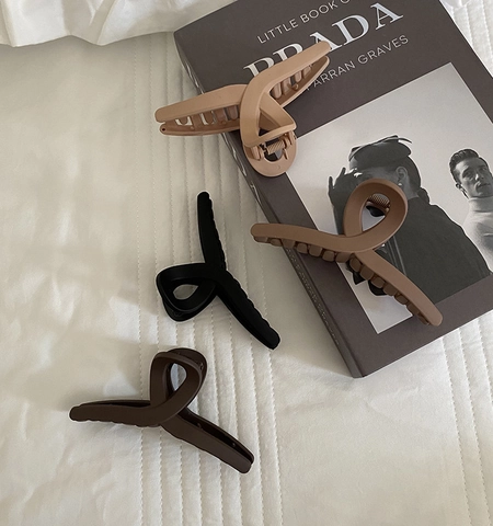 Pinza per Capelli Grande Geometrica Opaca per Donna Design Rettangolare Cavo Croce Accessorio per Capelli Minimalista Coreano Molletta