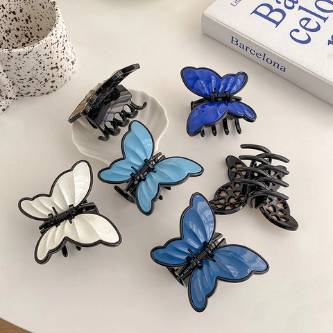 Pince à Cheveux Papillon de Style Coréen Accessoires pour Cheveux en Plastique Brillant pour Femme Élégante