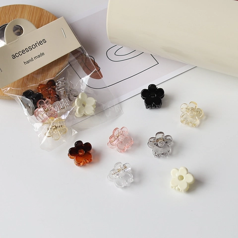 Koreanisch Minimalistisch Mini Blume Haarkralle Kleine Kunststoff Haarklammern Für Damen Mädchen Pony Seitenhaarschmuck