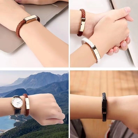 Pulsera De Cable De Carga USB De Cuero Trenzado Para Hombres Mujeres Pulsera De Cable De Sincronización De Datos De Carga Rápida Para iPhone Type-C