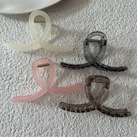 Pinza de Pelo Grande de Plástico PC Diseño Cruzado Color Sólido Agarre Antideslizante para Mujeres Accesorios para Cabello Grueso