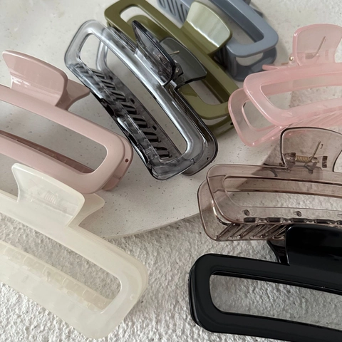 Grande Pinza per Capelli in Plastica PC Rettangolare Svuotata Shark Clip per Donna Capelli Spessi Accessori Capelli Eleganti