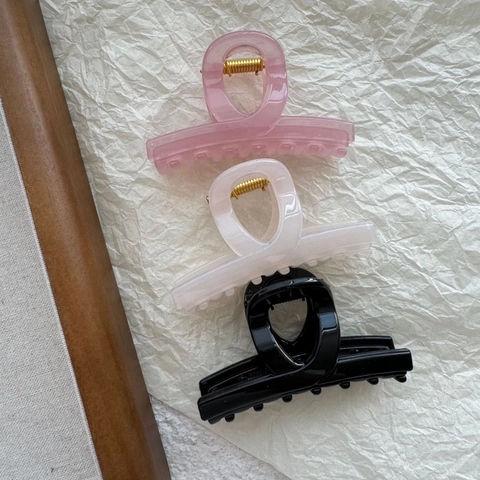 Pinza para el Pelo Minimalista Coreana de Color Sólido Plástico Elegante Pinza de Tiburón Accesorios para el Cabello Mujer