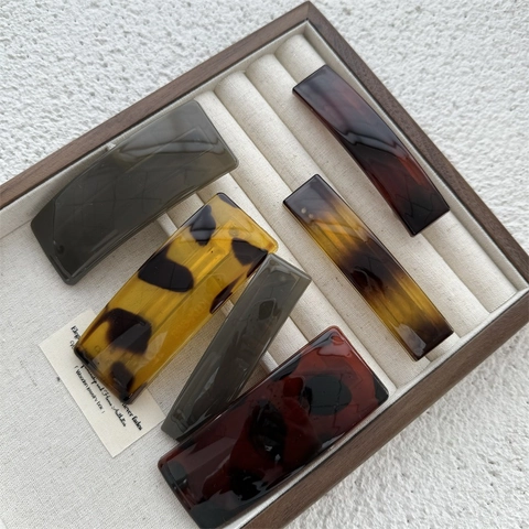Orecchini Fermaglio per Capelli Rettangolare PC Retro Motivo Tartarugato Barretta a Molla Stile Francese Porta Coda di Cavallo Accessori Capelli Donna