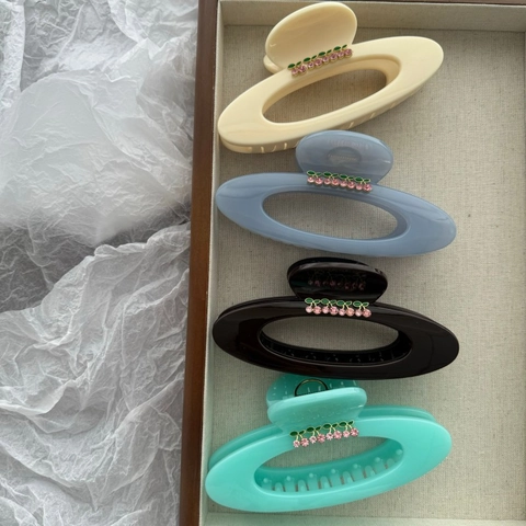 Große Kirsche Saturn Haarklammer Für Damen Elegante Strass Kunststoff Haarschmuck Für Dickes Haar Styling Tool