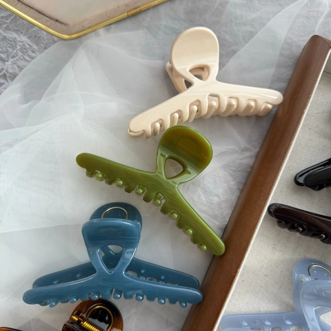 Molletta per Capelli Francese Lucida Elegante in Plastica PC a Croce Clip Squalo per Capelli Folti Donna Semplice Retrò Accessori