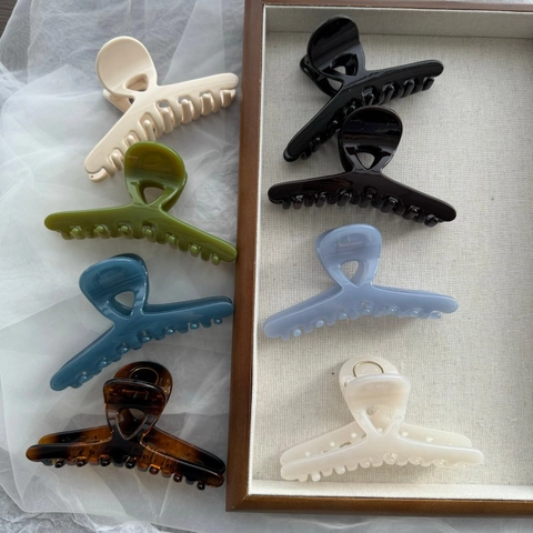 Molletta per Capelli Francese Lucida Elegante in Plastica PC a Croce Clip Squalo per Capelli Folti Donna Semplice Retrò Accessori