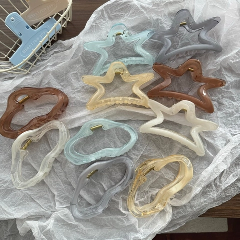 Nuova Grande Pinza per Capelli a Forma di Stella Nuvola Plastica Fatta a Mano Minimalista per Donna Accessori Capelli Moda Coreana