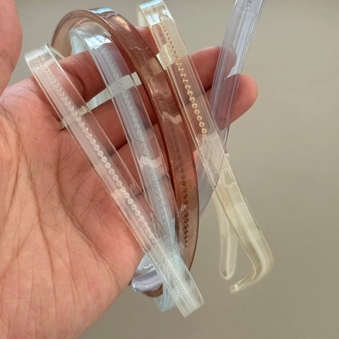 Cerchietto Minimalista Trasparente con Motivo a Due Toni per Donna Fascia per Capelli Antiscivolo per Lavare il Viso Accessori per Capelli