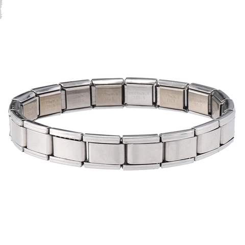 Fashion Titanium Stainless Steel Italian Charm Bracelet Modular Link Stretch Watch Band Wristband For Men Minimalist Jewelry