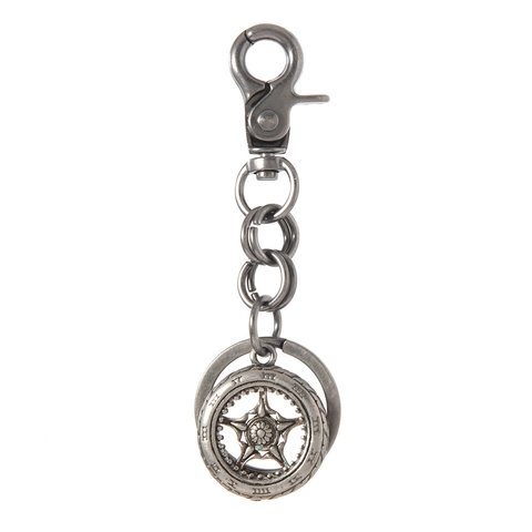 Llavero Vintage de Aleación de Metal Envejecido Rueda Retro Industrial Punk Estrella Colgante para Hombre Mujer Accesorio de Llave de Coche