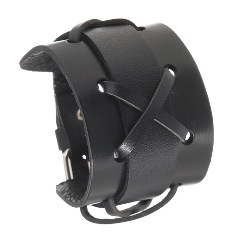 Pulsera de Cuero de Vaca Retro para Hombre Estilo Punk Brazalete Ancho Con Hebilla de Metal Joyería Hecha a Mano Personalizada
