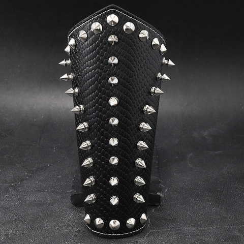 Punk Niete Armschutz PU Leder Stachel Besetzt Biker Reiten Gothisch Rock Stil Herren Schmuck Armband