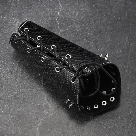 Punk Niete Armschutz PU Leder Stachel Besetzt Biker Reiten Gothisch Rock Stil Herren Schmuck Armband