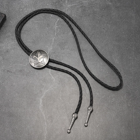 Vintage Western Cowboy Pentagramm Bolo Krawatte Für Herren Verstellbare Geflochtene Kunstleder Seil Legierung Anhänger Schmuck