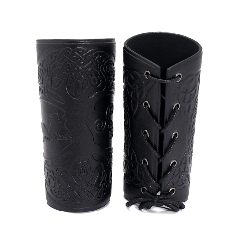 Brassard in Pelle Vichinga Albero Della Vita Protezione Braccio Con Nodo Celtico Bracciali Medievali Accessori Punk Rock