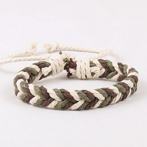 Handgeweven Touw Armband Voor Vrouwen Mannen Etnische Stijl Gevlochten Waskoord Verstelbare Armband Retro Mode Sieraden Cadeau