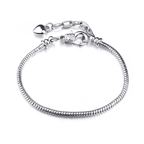 Fashion Alloy Snake Chain Bracelet With Emoji Charms Heart Pendant Electroplated DIY Base Bracelet For Women Jewelry Gift