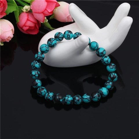Natural Stone Phoenix Stone Beaded Bracelet Round Beads Elastic Stretch Bracelet For Men Women Healing Jewelry Gift