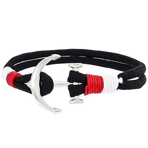 Bracelet en Corde Tressée avec Ancre Nautique pour Hommes Fait à la Main avec Fermoir en Alliage Sportif Bijoux de Mode Cadeau
