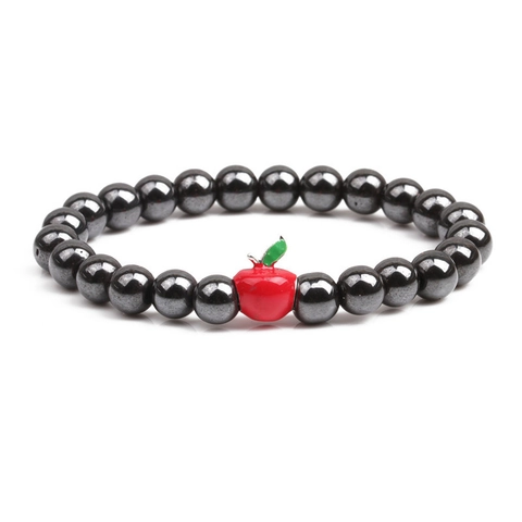 Weihnachten Magnetische Hämatit Perlenarmband Weihnachtsmann Schneemann Weihnachtsbaum Anhänger Elastischer Schmuck
