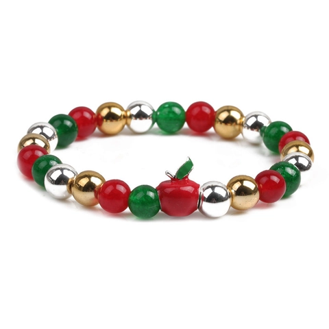 Weihnachten Perlenarmband Hämatit Achat Magnetarmband Weihnachtsmann Weihnachtsbaum Anhänger Feiertagsgeschenk Schmuck