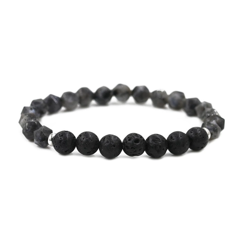 Bracciale di Perline in Pietra Naturale Con Pietra Lavica Occhio di Tigre Agata per Uomo Donna Unisex Gioielli di Guarigione Energetica Moda Bracciale Corda Elastica