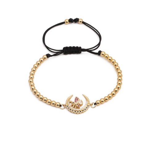 Verstellbares Kupfer Zirkon Biene Schmetterling Gewebtes Armband Damen Bunter Kristall Tier Anhänger Böhmischer Schmuck