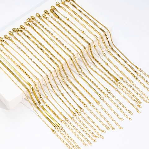 Bracciale Minimalista In Acciaio Inossidabile Placcato Oro 18 carati Per Donna Bracciale A Catena Regolabile Serpente Graffetta Figaro Corda Scatola Gioielli Regalo