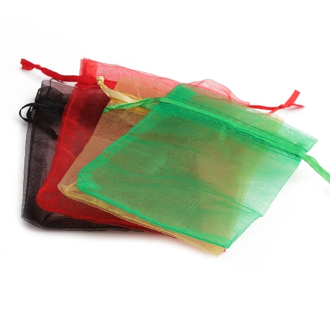 Bolsas de Regalo de Organza con Cordón Bolsitas de Malla Transparente para Empaque de Joyas Recuerdos de Boda y Fiesta Multicolores