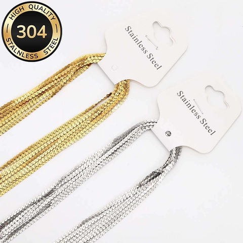 Roestvrij Stalen Platte S-Ketting Halsketting Met Karabijnsluiting Voor DIY Sieraden Maken Goud Zilver Minimalistische Kettingen