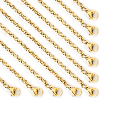 304 Stainless Steel Rolo Chain Necklace With Lobster Clasp Durable Minimalist Gold Silver DIY Jewelry Making Accessory For Women Men