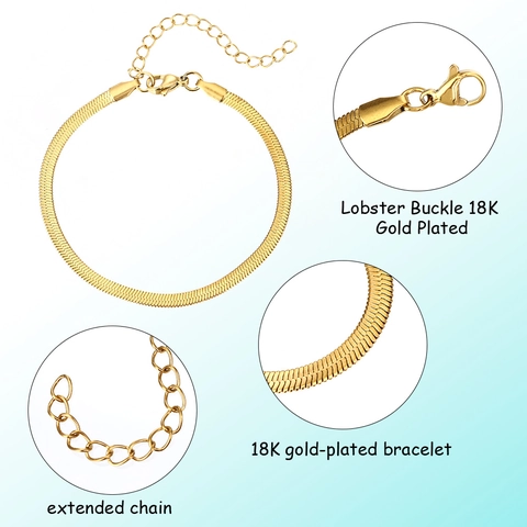Pulsera de Cadena de Serpiente de Acero Inoxidable para Mujer Joyería DIY Dorado Plateado Eslabón de Cuchilla Ajustable