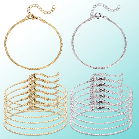 Stainless Steel Snake Chain Bracelets For Women DIY Jewelry Making Adjustable Gold Silver Plated Fashion Accessories