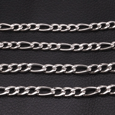 Collana a Catena Figaro in Acciaio Inossidabile Per Uomo Donna Tonalità Argento Lucido Gioielli Classici Per Uso Quotidiano
