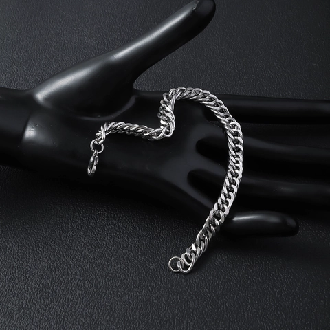 Minimalistisches Edelstahl Panzerkette Armband Für Damen Herren Silber Poliert Einfaches Gliederkette Schmuck Für Alltag