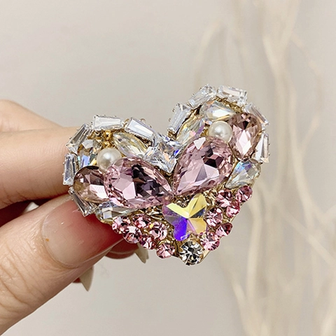 Haargummi Koreanischer Stil Strass Herz Legierung Künstliche Perle Glänzend Elastisches Haarband Süß Damen Haarschmuck