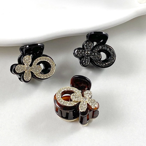 Pinze per Capelli Mini in Lega PC Vintage Lucido con Strass per Donna Elegante Fiocco Incrocio Cuore Piccoli Accessori per Capelli