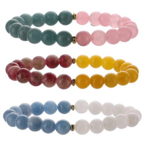 Pulsera Elástica de Cuentas de Piedra Natural de 8mm para Hombres y Mujeres Hecha a Mano Ojo de Tigre Cuarzo Joyería Étnica Regalo