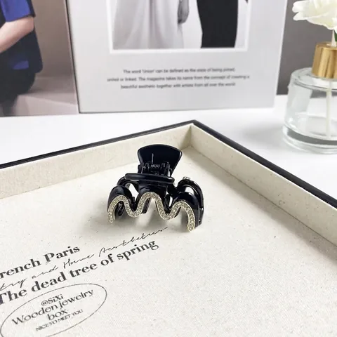 Pinza per Capelli con Strass a Onda Lussuosa Forcina in Resina Stile Coreano Elegante Piccolo Accessorio per Capelli Luccicante da Donna Festa Matrimonio