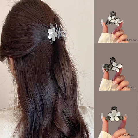 Vintage Aleación de Zinc Flor Mariposa Pinza para el Cabello Con Strass Perla Artificial Accesorio Elegante para Mujer