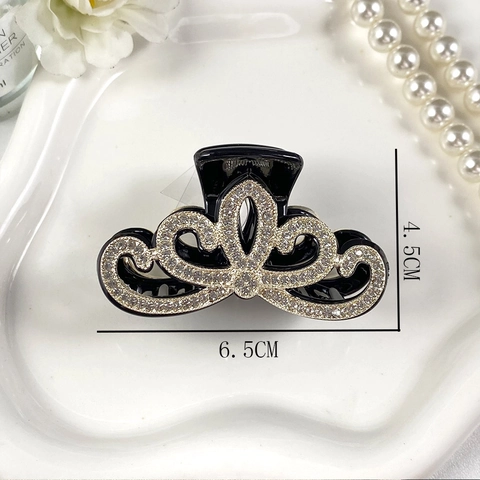 Luxueuse Pince à Cheveux Couronne en Strass pour Femmes Grandes Épingles à Cheveux en Alliage Acrylique Style Coréen Accessoires de Cheveux Vintage