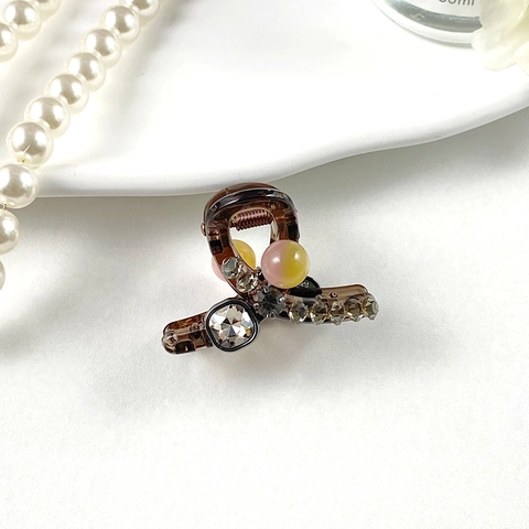 Elegante Kleine Strass Künstliche Perle Haarklammer Für Damen PC Geometrische Mini Shark Clip Vintage Haarschmuck