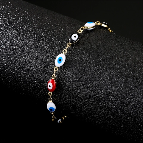 Kupfer Vergoldet Böser Blick Anhänger Halskette Bunte Emaille Tropföl Zirkonia Kette Halskette Für Damen Exotischer Schmuck