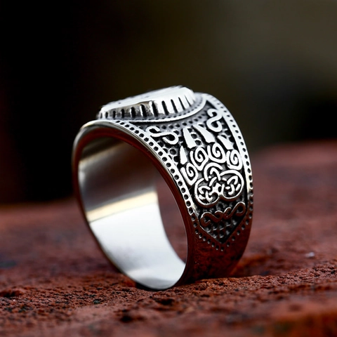 Anillo Vikingo de Acero Inoxidable Vintage para Hombre Pata de Oso Nudo Celta Sello Nórdico Joyería de Dedo con Motivo Animal
