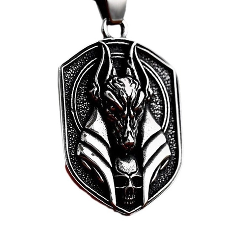 Colgante Anubis de Acero Inoxidable Retro Solo Colgante Sin Cadena Calavera Gótica Escudo Joyería Punk Para Hombres