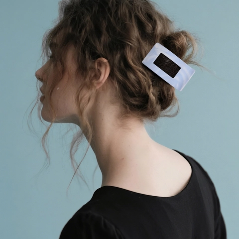 Square Marble Pattern Soft Silicone Hair Claw Clip Large Non-slip Shark Clip Durable Hair Accessory For Women Daily Wear