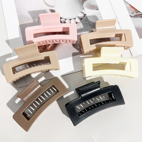 Pinza per Capelli Quadrata Opaca Stile Coreano Minimalista Cavo ABS Clip a Squalo per Donna Accessori per Capelli Quotidiani